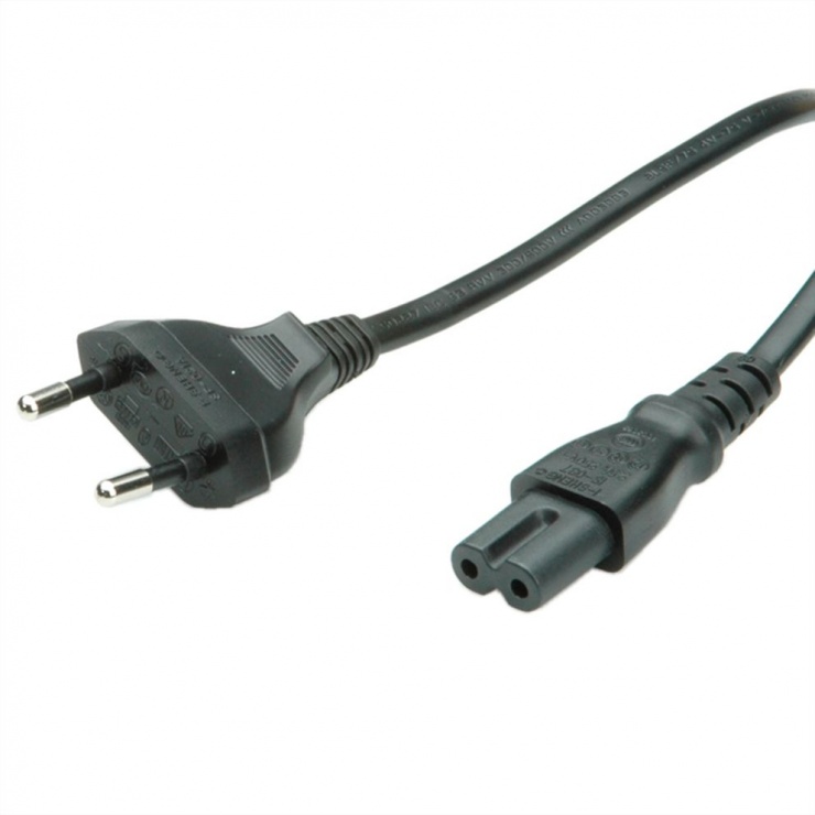 Imagine Cablu alimentare Euro la IEC C7 (casetofon) 2 pini 1m, Value 19.99.2089